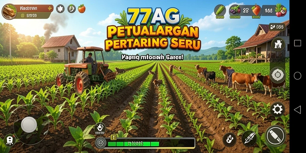 Tampilan gameplay menarik di ladang pertanian 77AG.