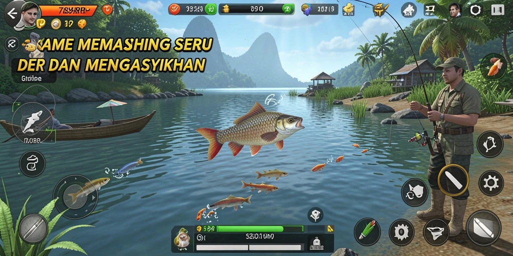 Screenshot gameplay 789RP yang menunjukkan aksi memancing yang mendebarkan.