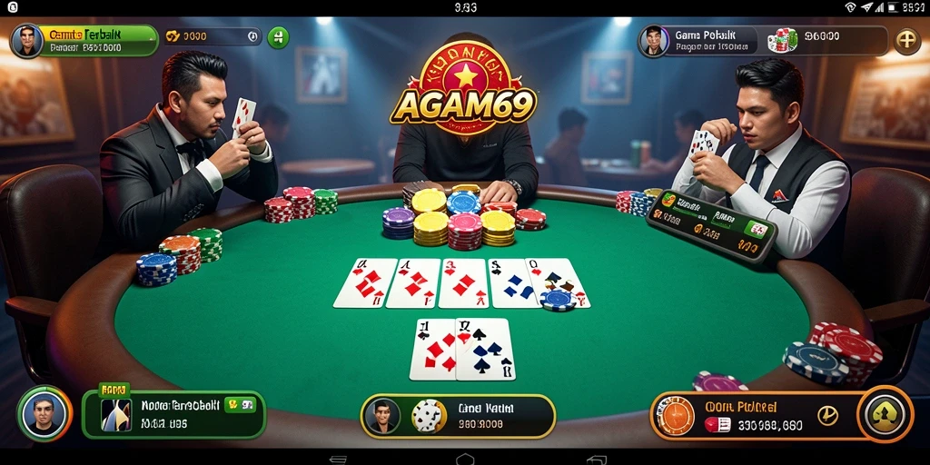 Tampilan menarik dari gameplay Poker di AGAM69.