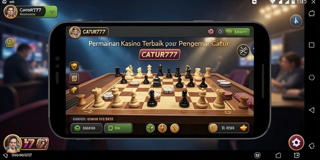 Screenshot utama gameplay CATUR777 yang menampilkan aksi seru permainan Kasino.