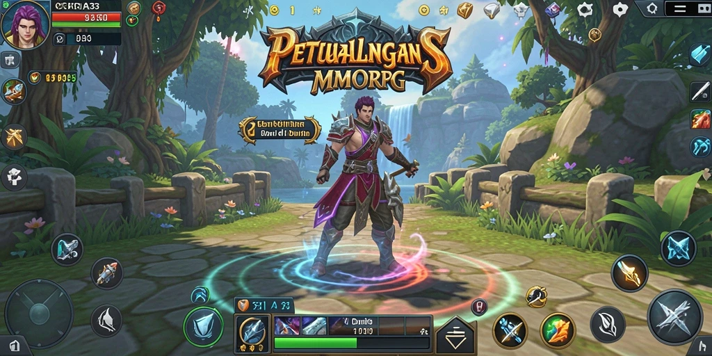 Tangkapan layar gameplay CERIA33 menampilkan pertarungan epik di dunia fantasi.