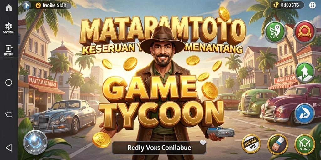 Gameplay MATARAMTOTO menampilkan tantangan manajemen bisnis yang menarik.