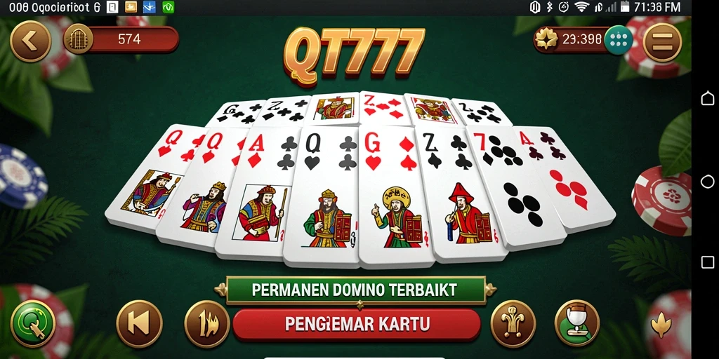 Tampilan gameplay utama QT777 dengan pengalaman seru bermain Domino.