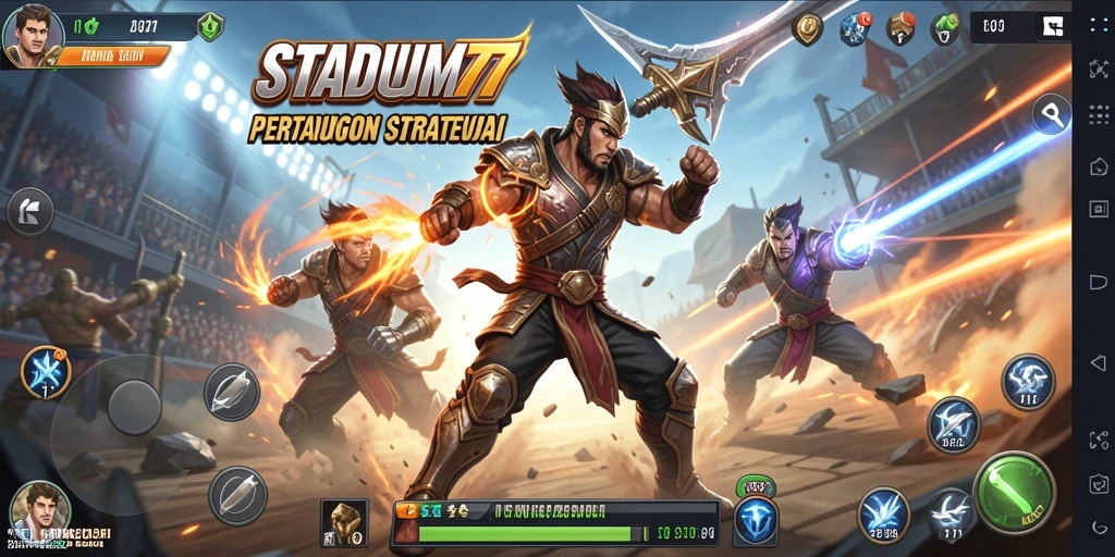 Tampilan gameplay STADIUM77 menampilkan aksi strategi yang mendebarkan.