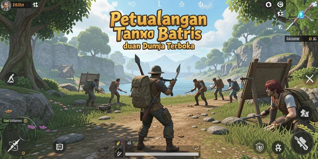 Screenshot gameplay T6 menampilkan petualangan seru di dunia terbuka.