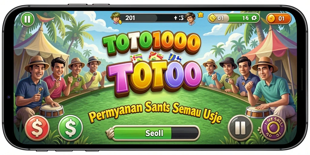 Tampilan gameplay TOTO1000 yang ceria dan mengasyikkan.